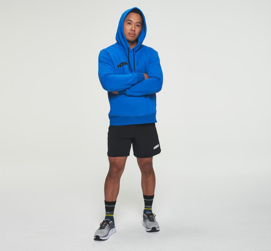 Hoodie Mens - Hoka One One Performance - Blue - NQTFGAS-56